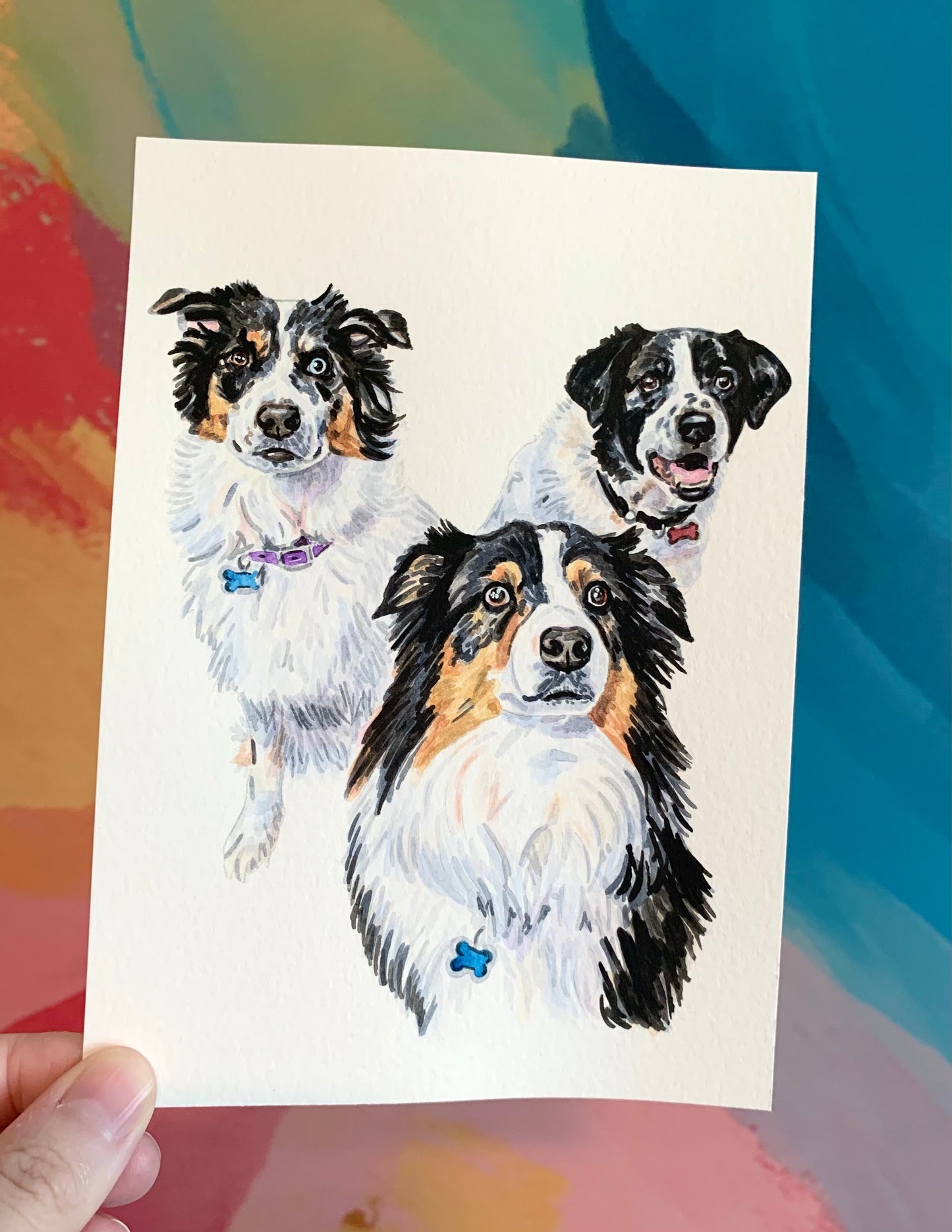 Watercolor Pet Portrait - Multiple Pets