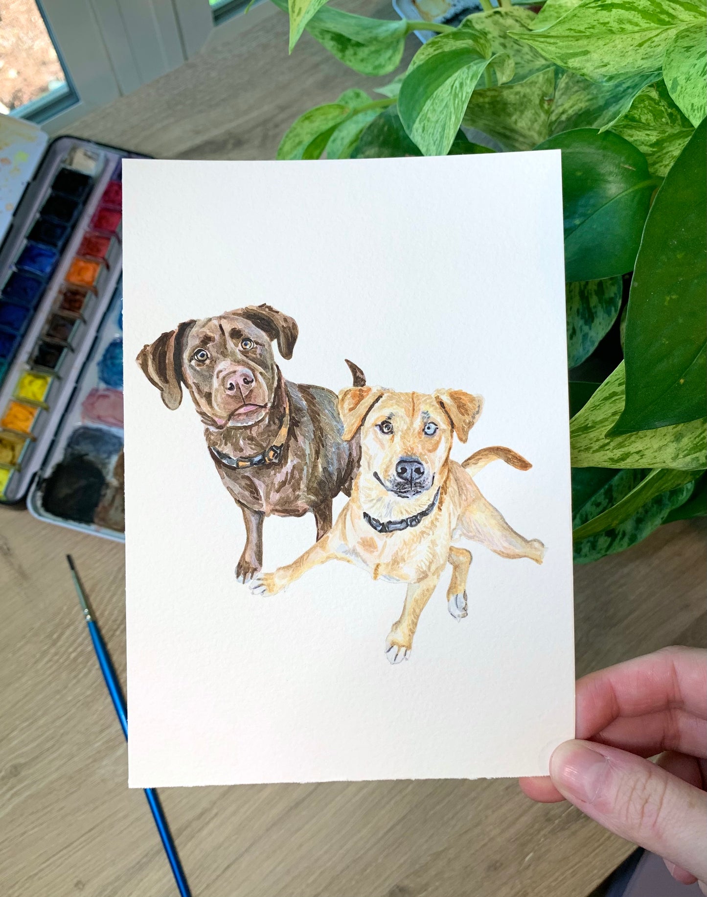 Watercolor Pet Portrait - Multiple Pets