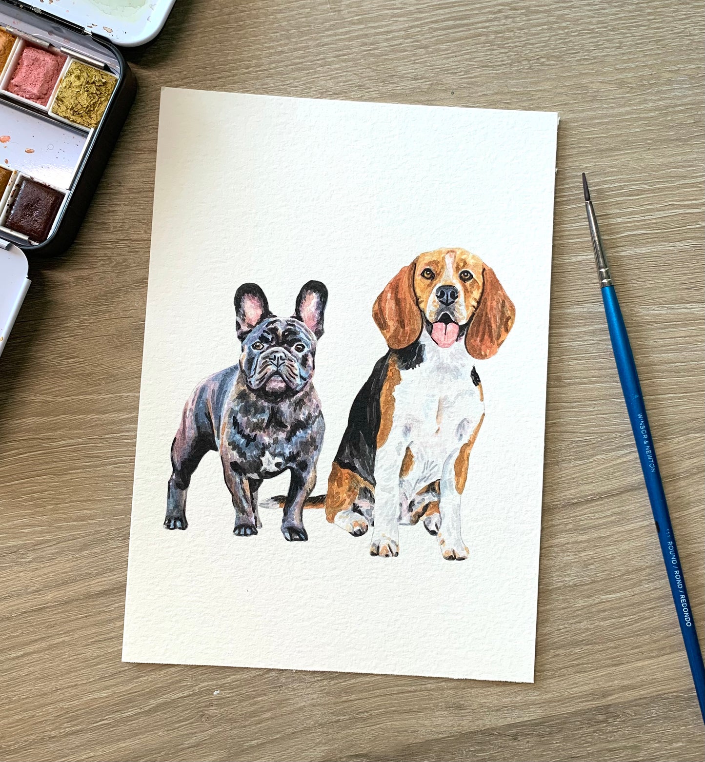 Watercolor Pet Portrait - Multiple Pets