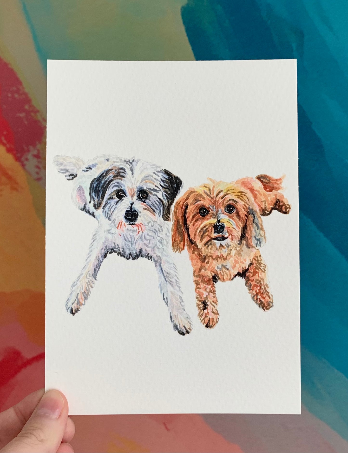 Watercolor Pet Portrait - Multiple Pets