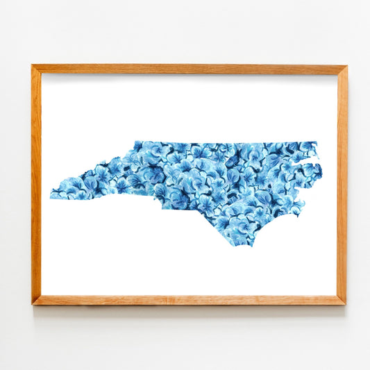 North Carolina State Outline Art Print