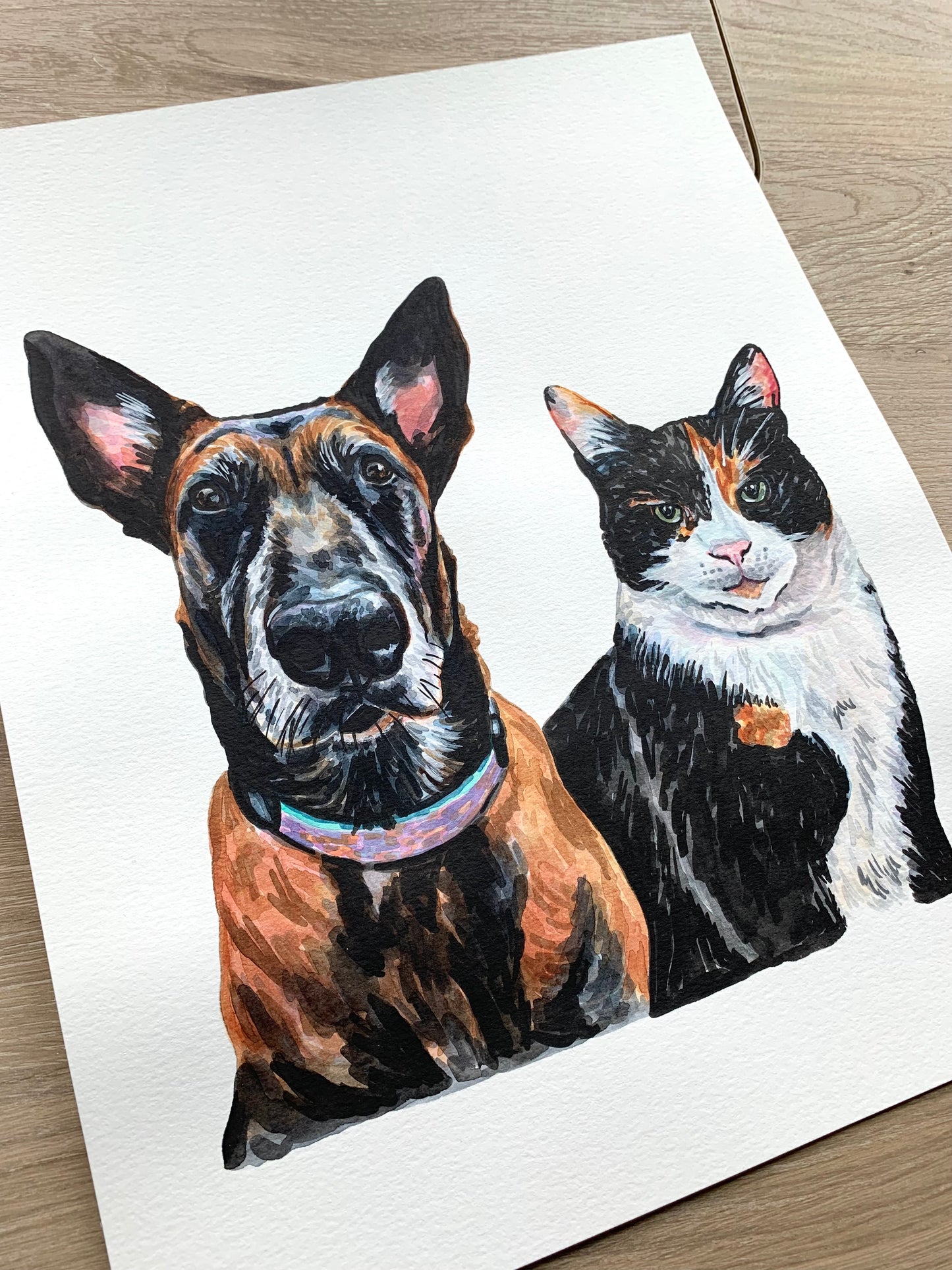 Watercolor Pet Portrait - Multiple Pets