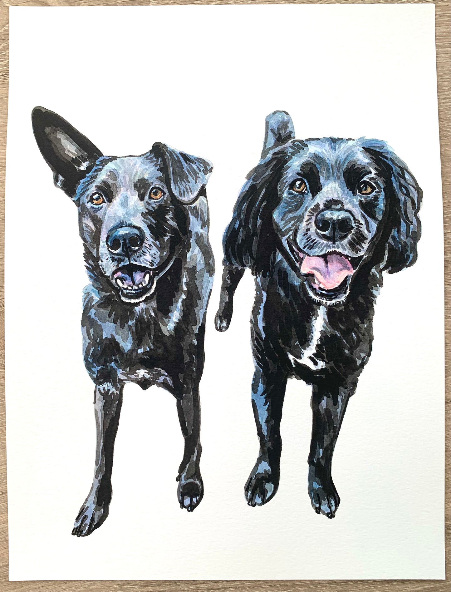Watercolor Pet Portrait - Multiple Pets