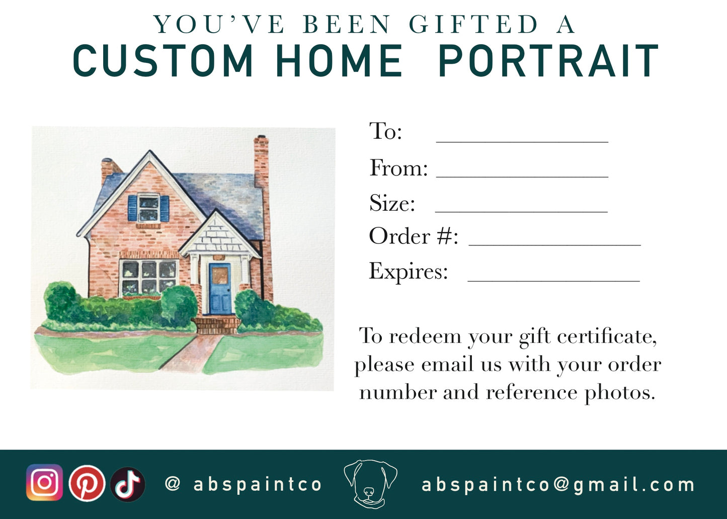 Custom Portrait Gift Certificate