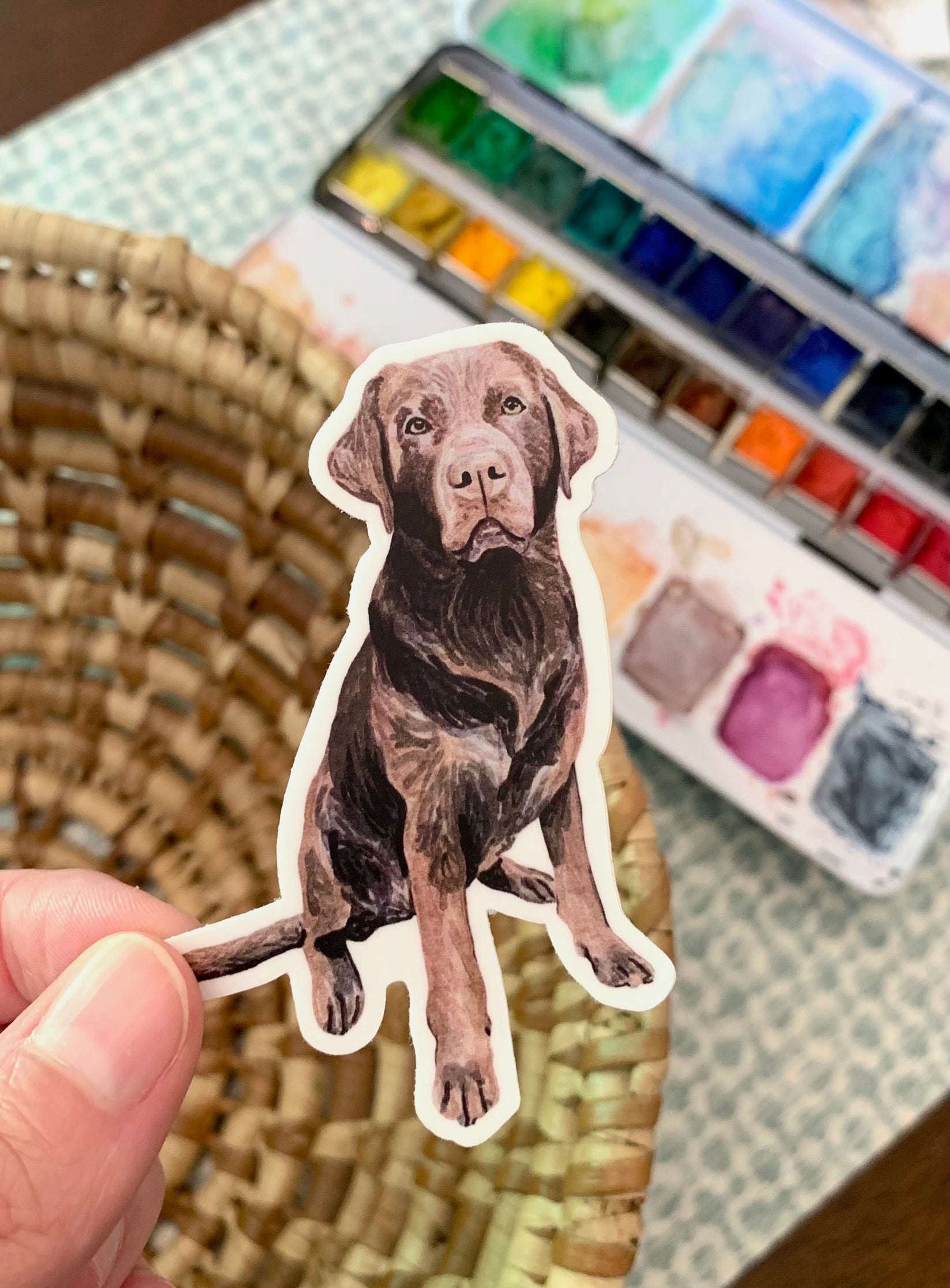 Chocolate Lab Sticker abspaintco