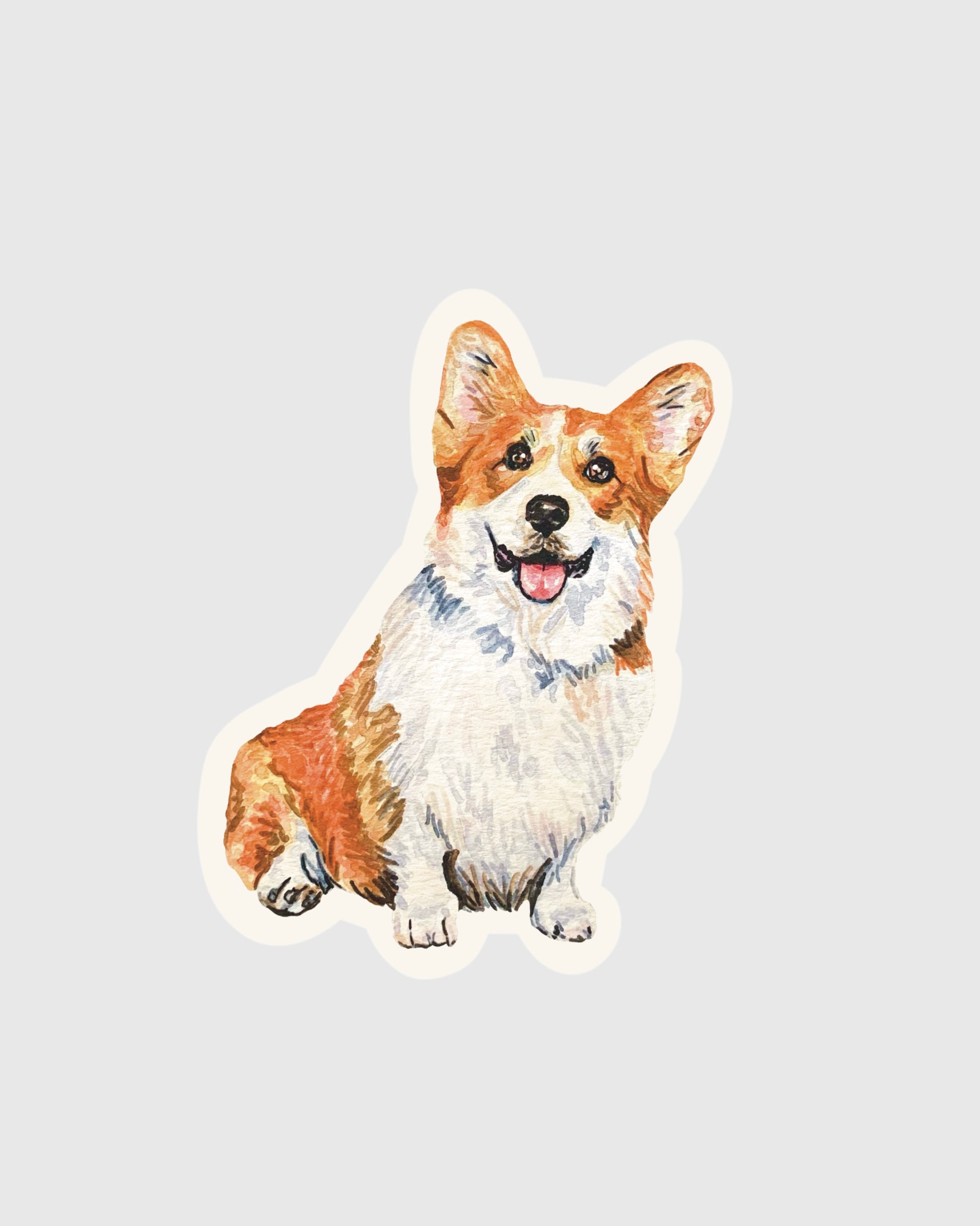 Corgi sticker on a gray background